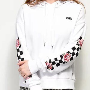 white vans sweatshirt/hoodie rose checkered print